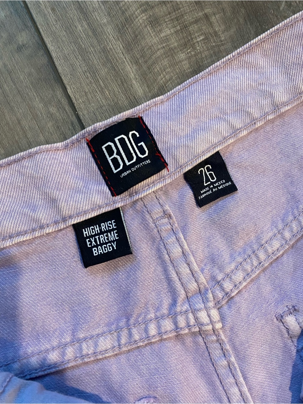 BDG Urban Outfitters Rih High Rise Extreme Baggy Lavender Denim Jeans 26 - Picture 5 of 7